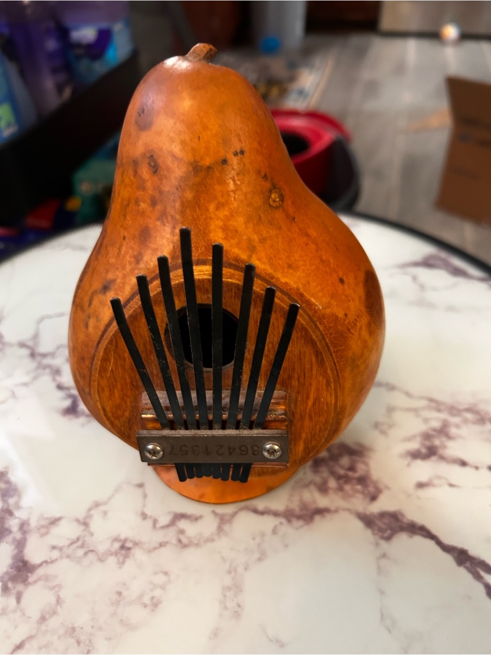 Hand Crafted Orange Gourd Kalimba Thumb Piano